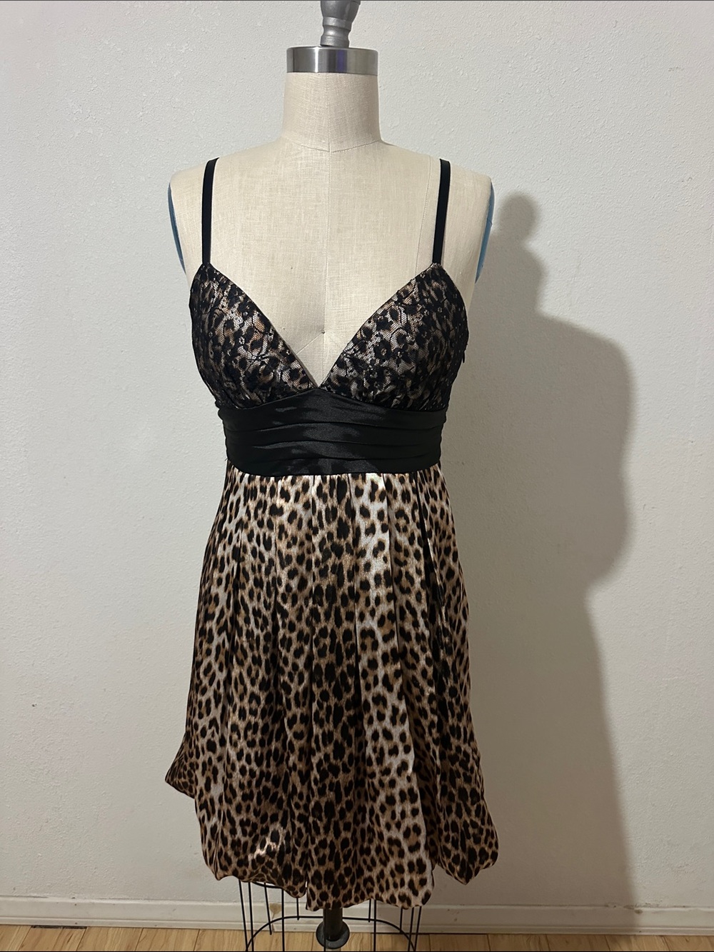 City Triangles Leopard Print Mini Dress with Black Accents